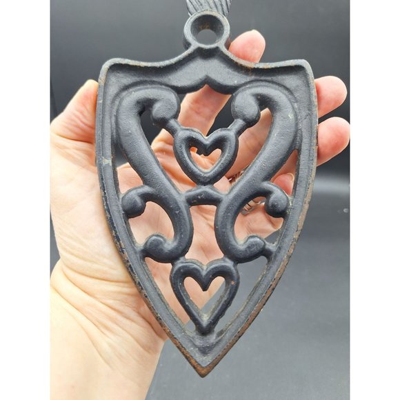 ANTIQUE CAST IRON TRIVET DECORATIVE HOT PAD SERVING RACK JZH 1948 M - Picture 3 of 9